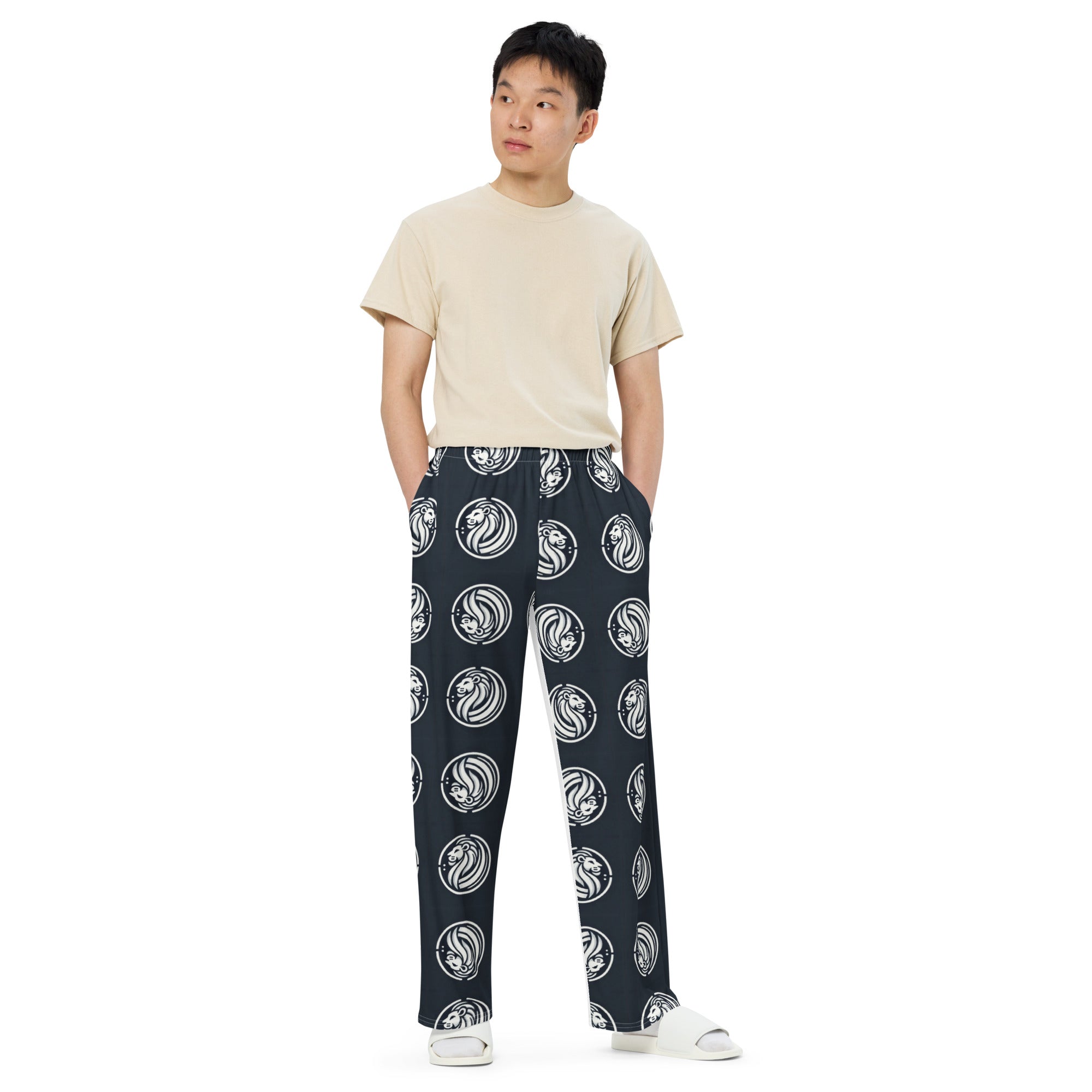All-over print unisex wide-leg pants